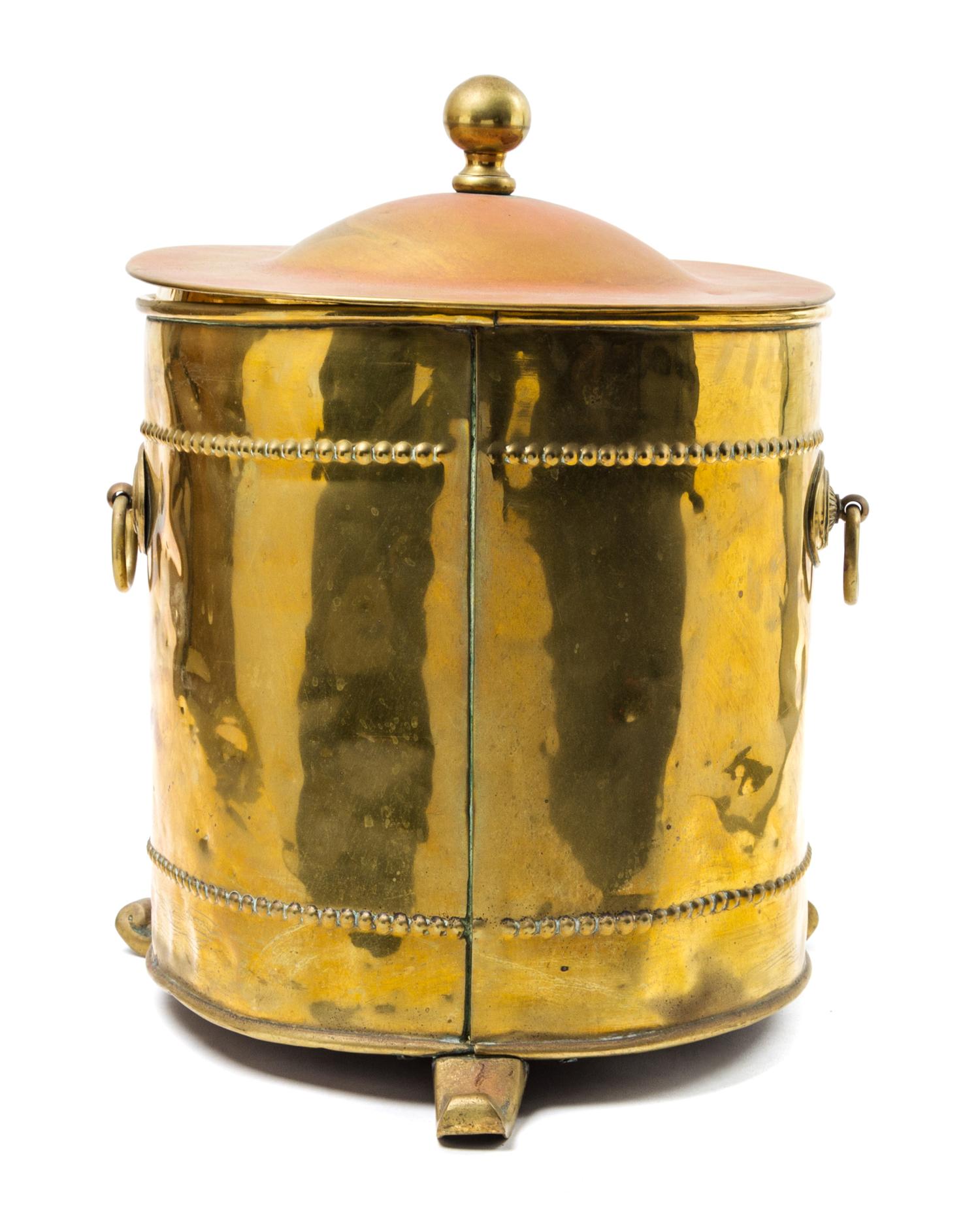 An English Brass Footed Bucket Height 16 1/2 inches. — 19TH CENTURY