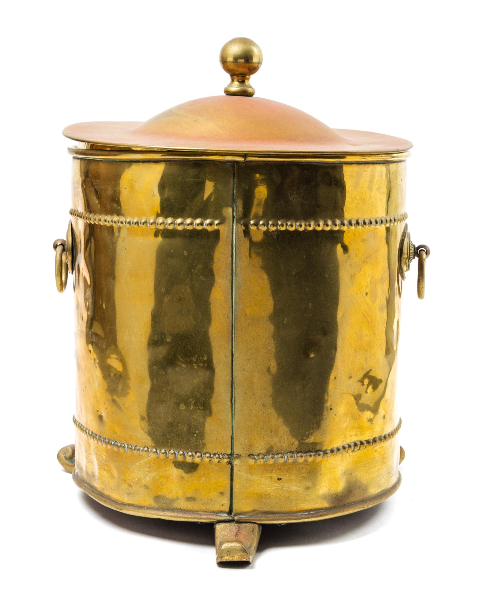 An English Brass Footed Bucket Height 16 1/2 inches. — 19TH CENTURY