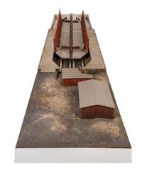 A Model of a Marine Railway Height of model 14 3/4 x width 24 1/4 x length 132 1/4 inches.