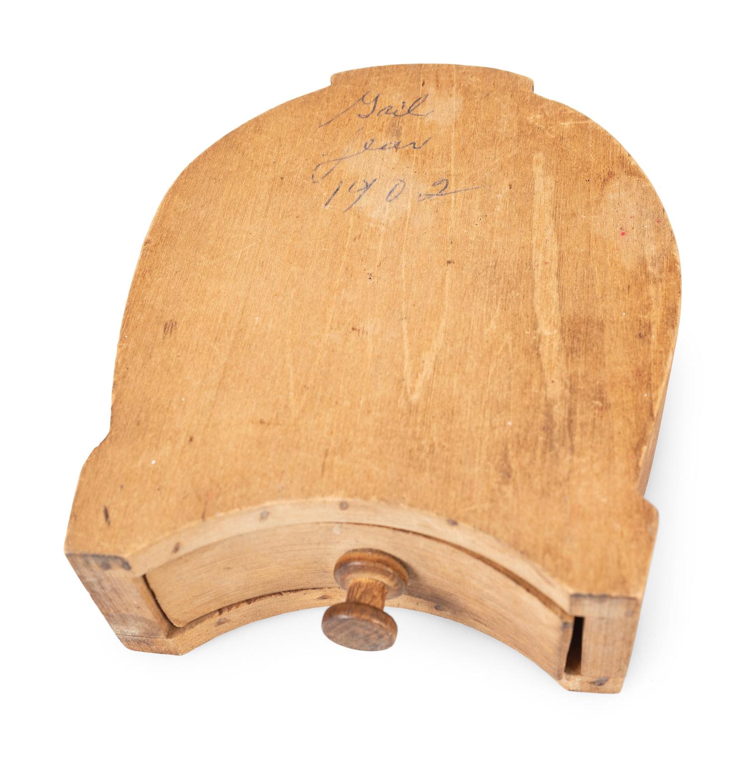 An Ohio Painted Folk Art Box in the Shape of a Horseshoe