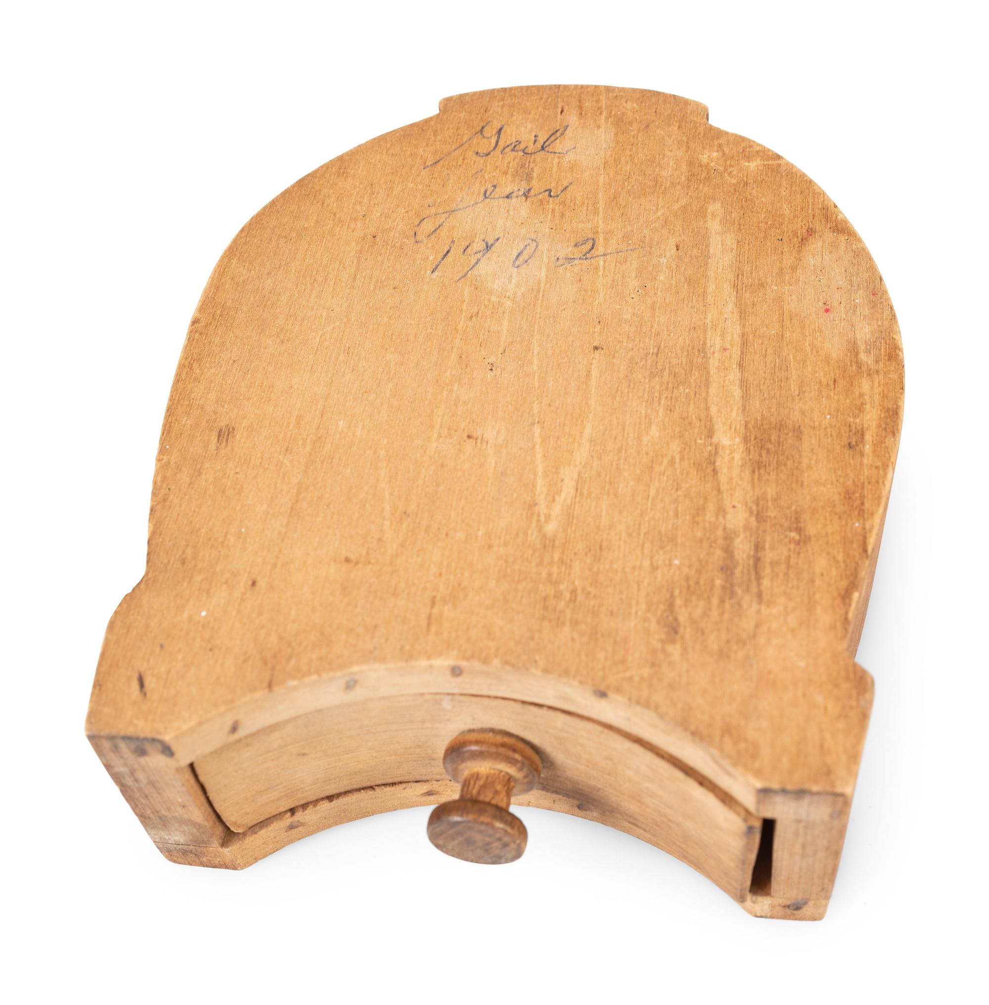 An Ohio Painted Folk Art Box in the Shape of a Horseshoe