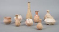 A Collection of Nine Roman or Near Eastern Earthenware Vessels, Height of tallest 7 inches.