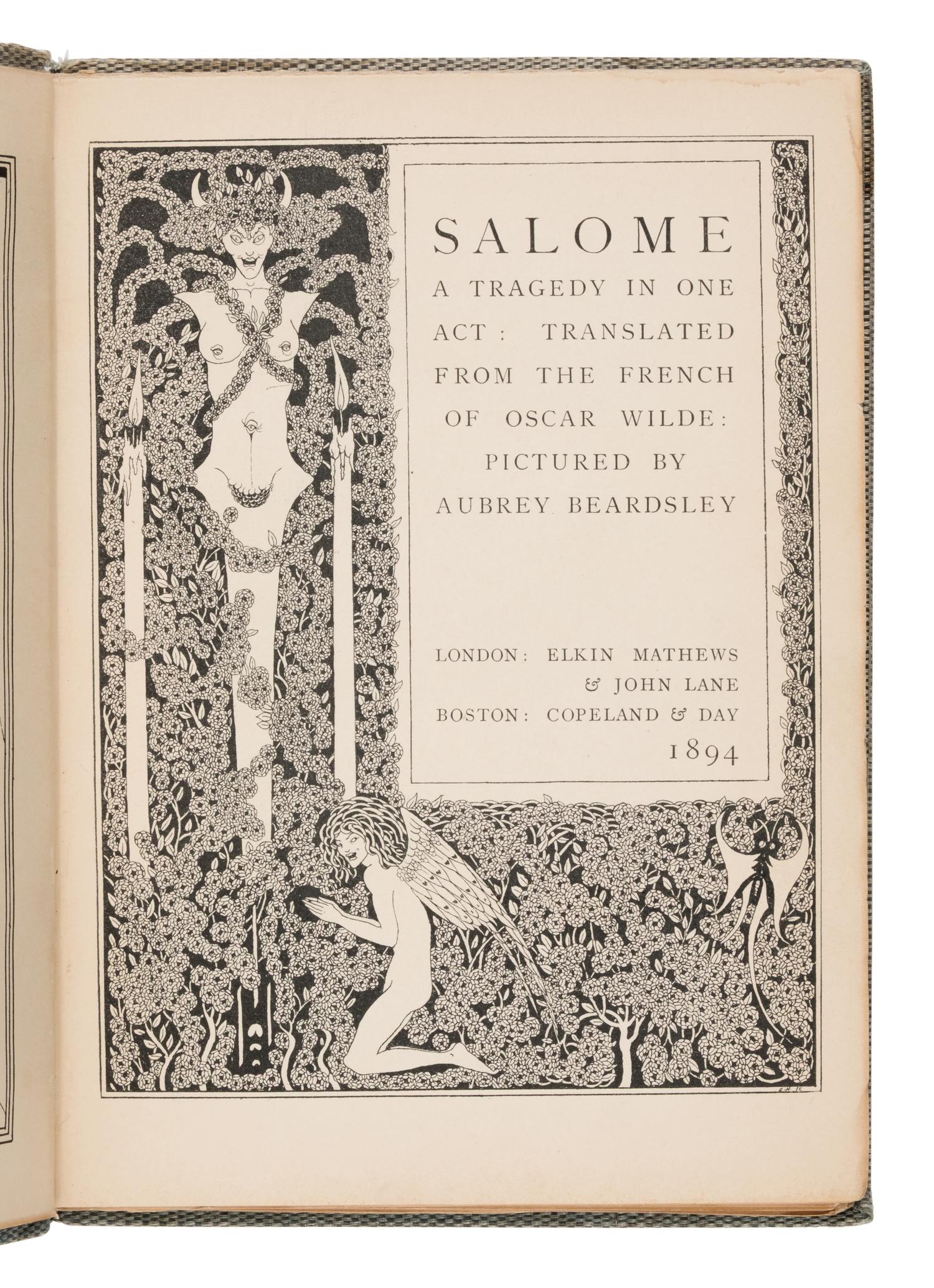 Wilde, Oscar (1854-1900). Salome . A Tragedy in One Act . London: Elkin Mathews, 1894.