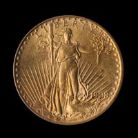 A United States 1908-S St. Gaudens $20 Gold Coin
