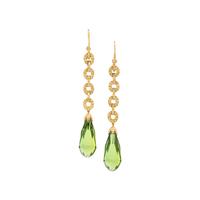 YELLOW GOLD, PERIDOT, AND YELLOW DIAMOND EARRINGS