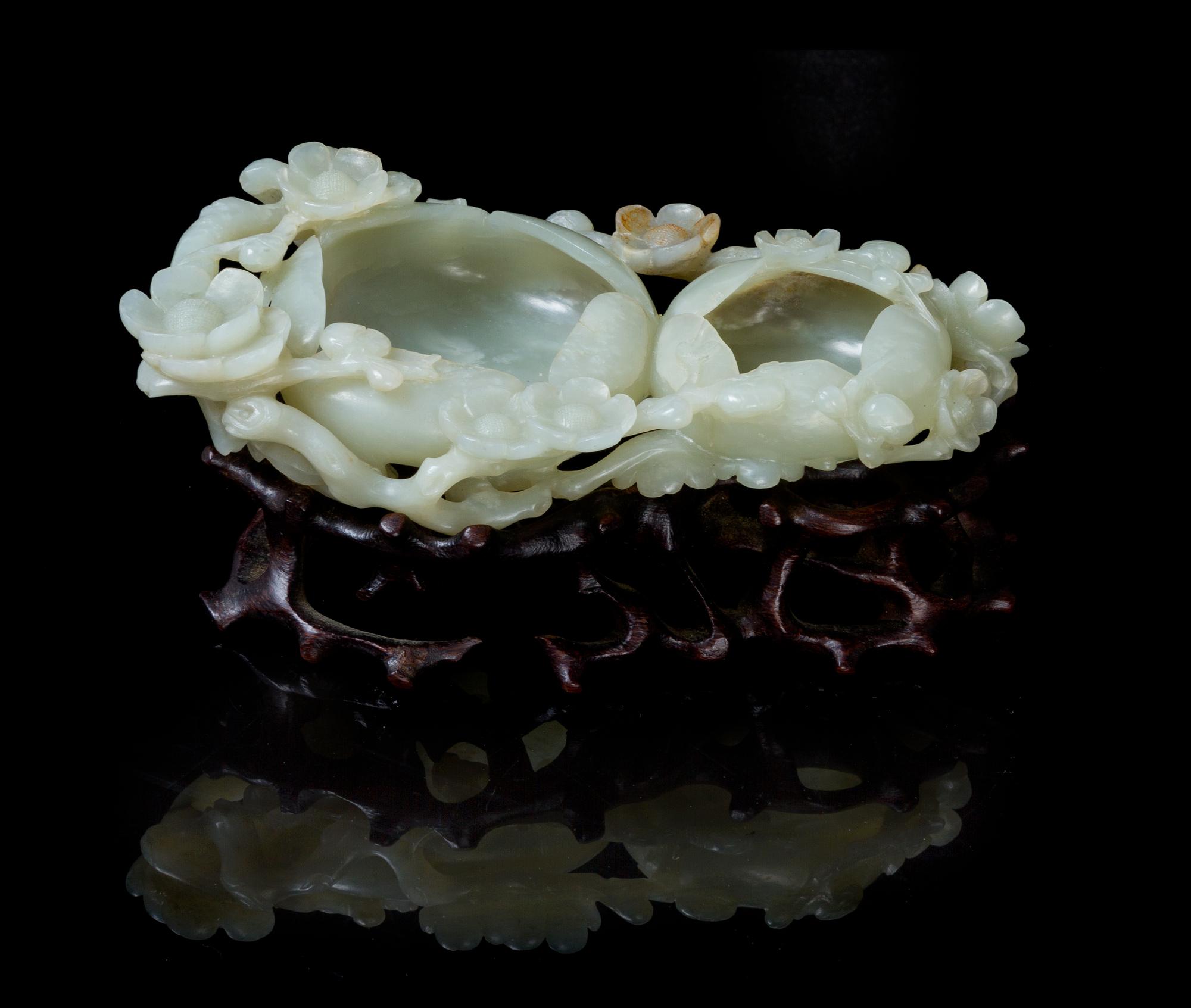 A Carved Jade Brush Washer Length 5 3/4 inches.