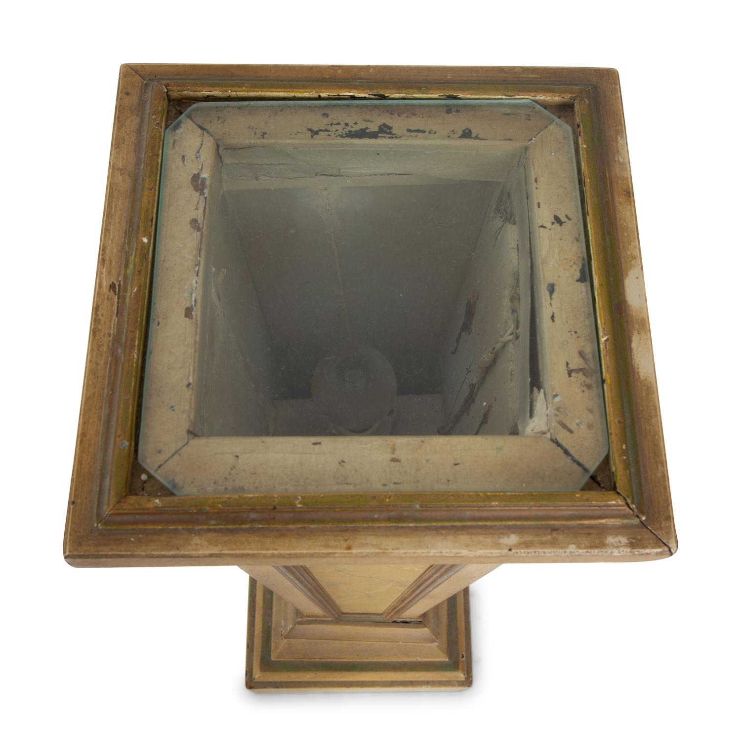 A Pair of Faux-Marble Painted Illuminated Pedestals — 20TH CENTURY