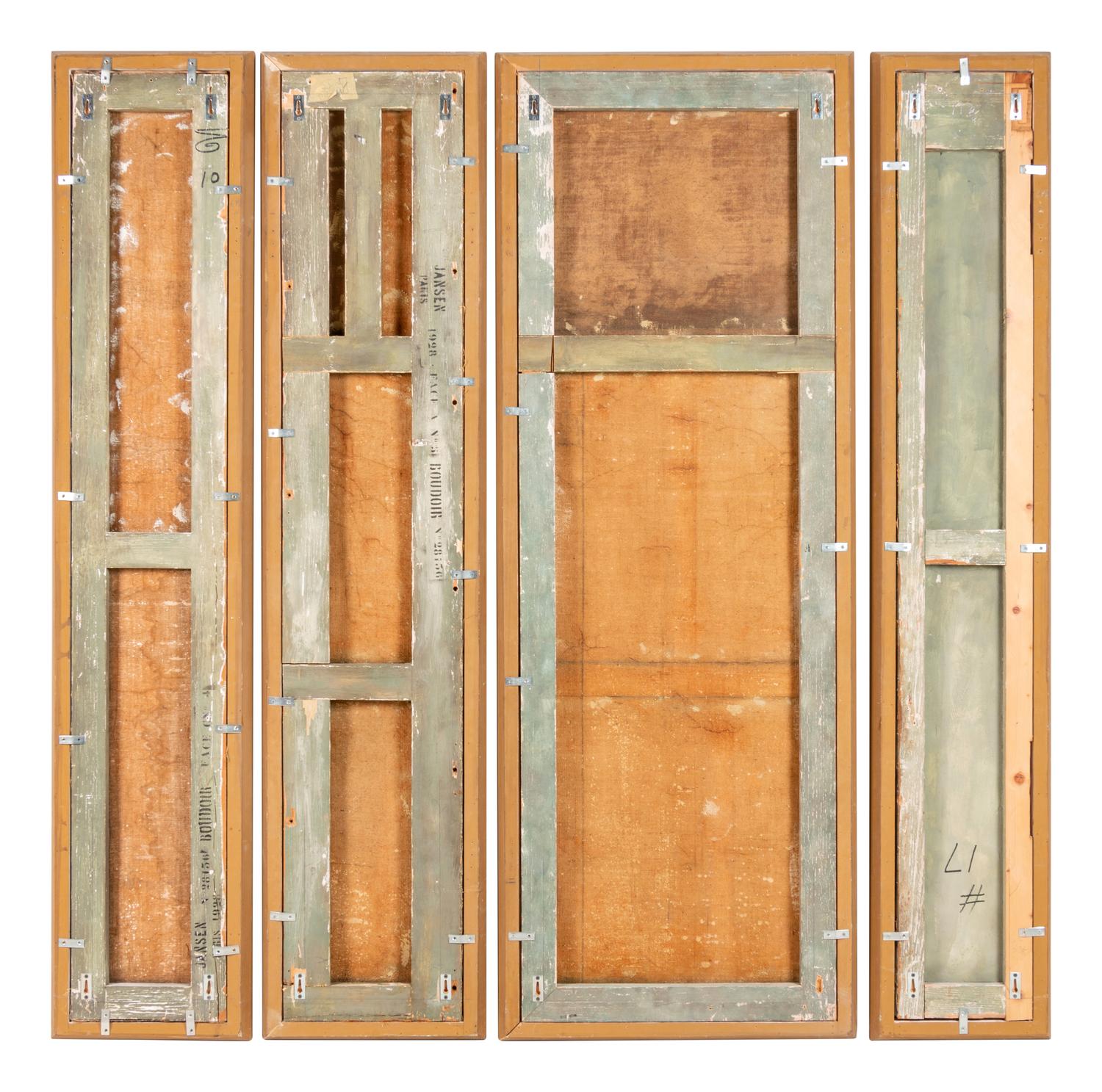 Ten French Painted Canvas Panels of Various Ports of France