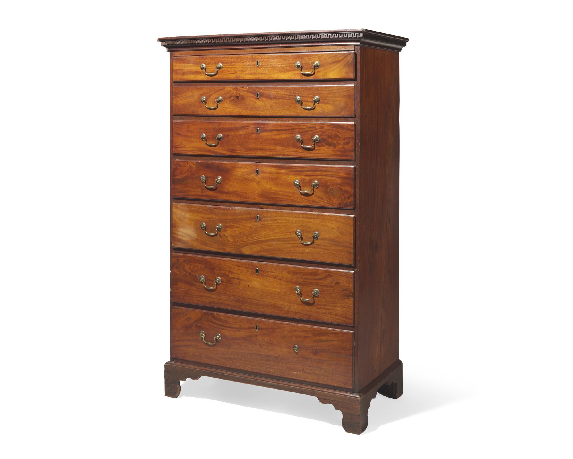 A George III mahogany tall chest of drawers, late 18th century