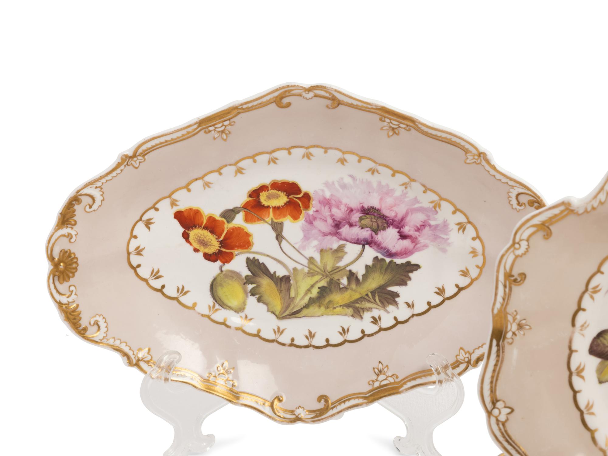 Six Spode Felspar Painted Porcelain Dishes