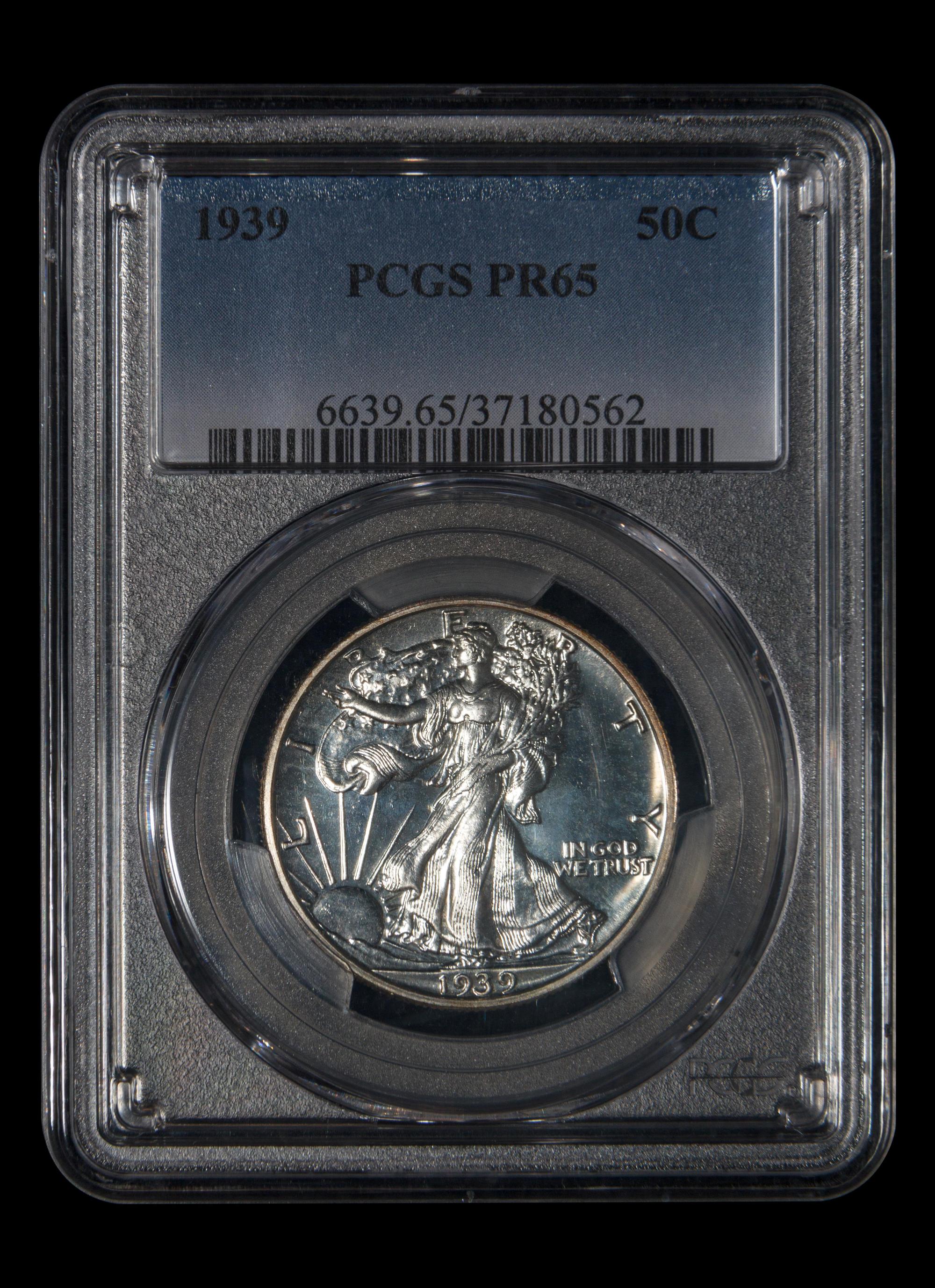 A 1939 Walking Liberty 50c Proof (PCGS PR65)