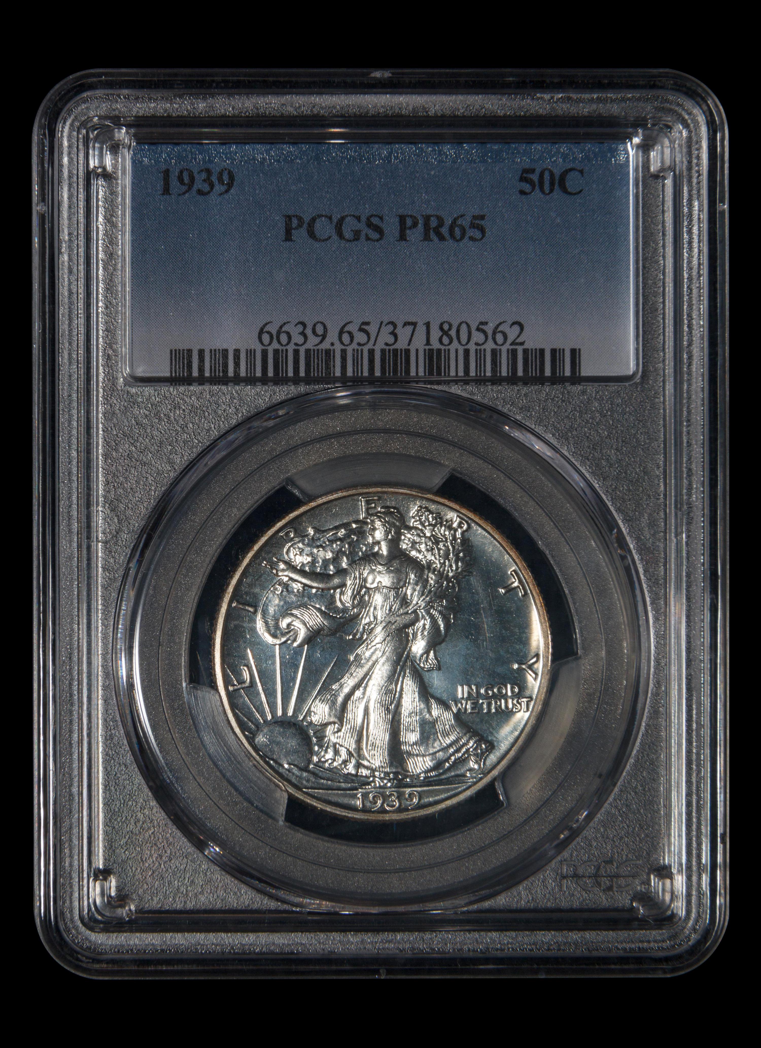 A 1939 Walking Liberty 50c Proof (PCGS PR65)