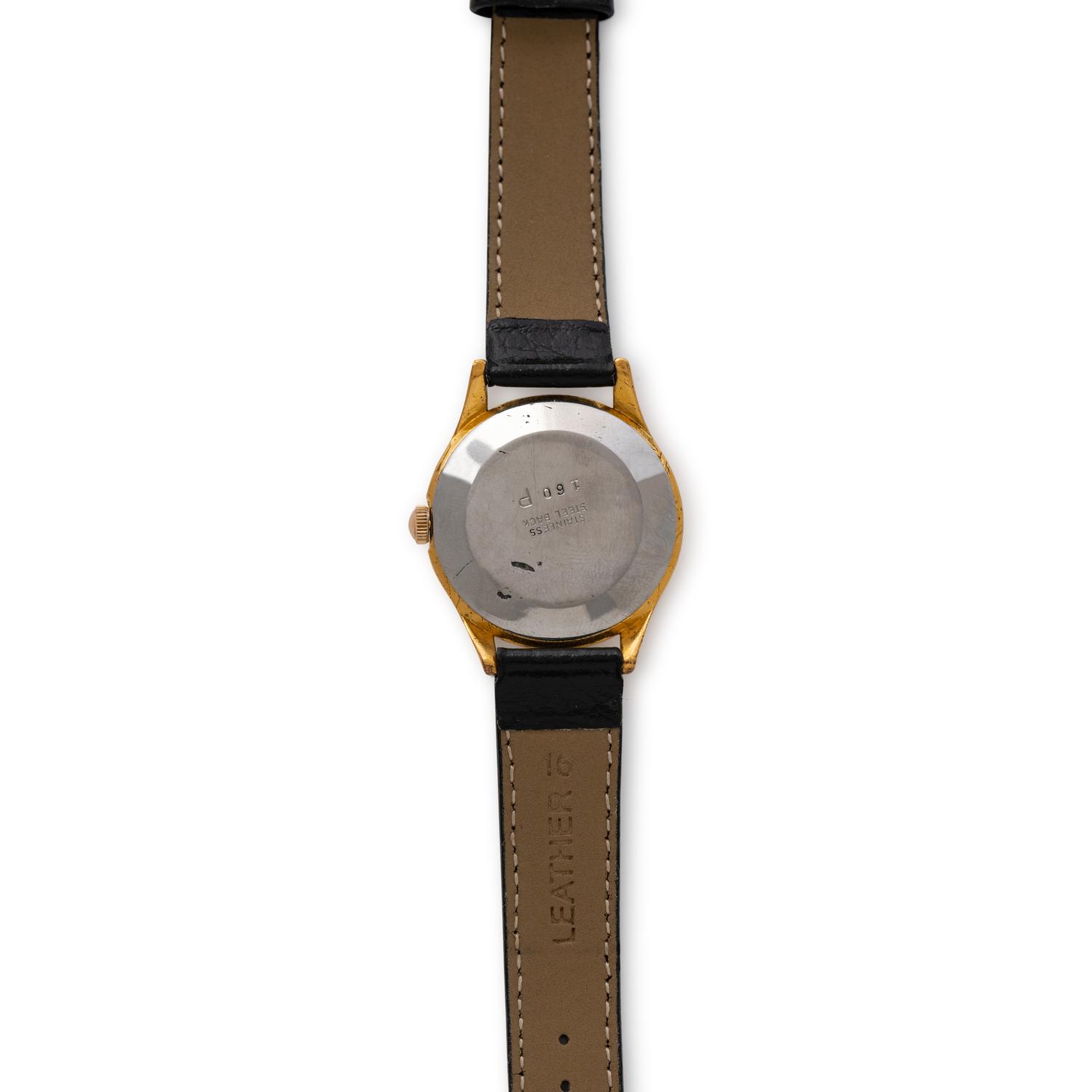 ENICAR, VINTAGE, STAINLESS STEEL AND GOLD-PLATED MOONPHASE TRIPLE DATE WRISTWATCH