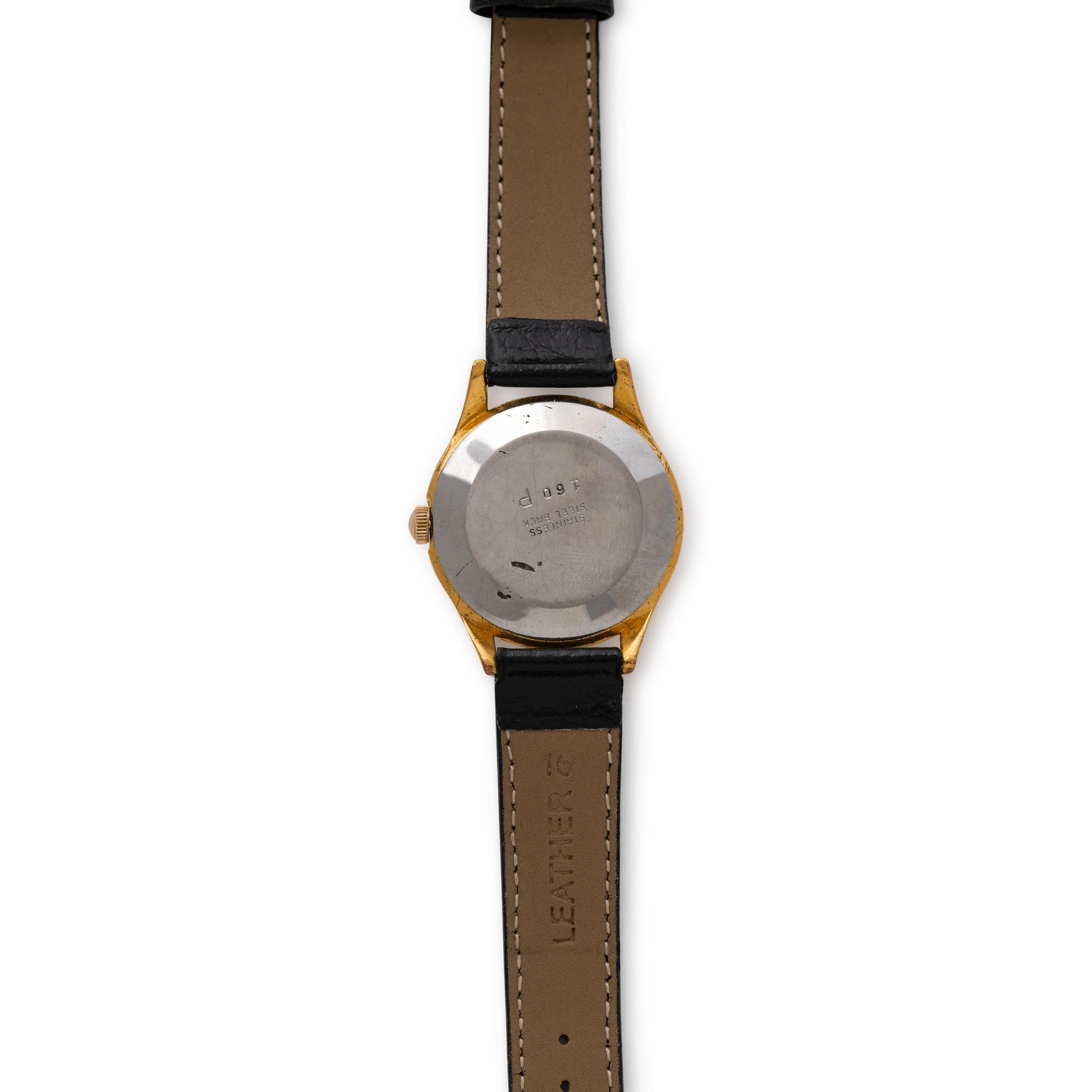 ENICAR, VINTAGE, STAINLESS STEEL AND GOLD-PLATED MOONPHASE TRIPLE DATE WRISTWATCH