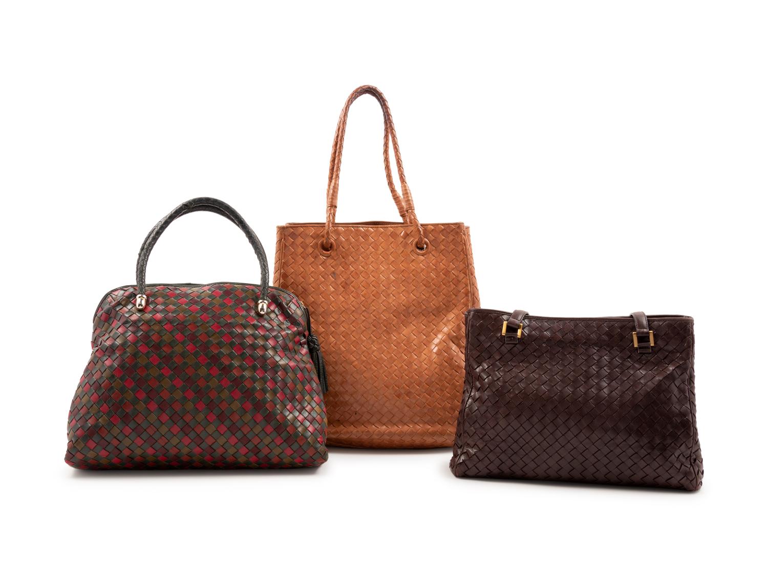 Three Bottega Veneta Intrecciato Handbags, 1980-2000s