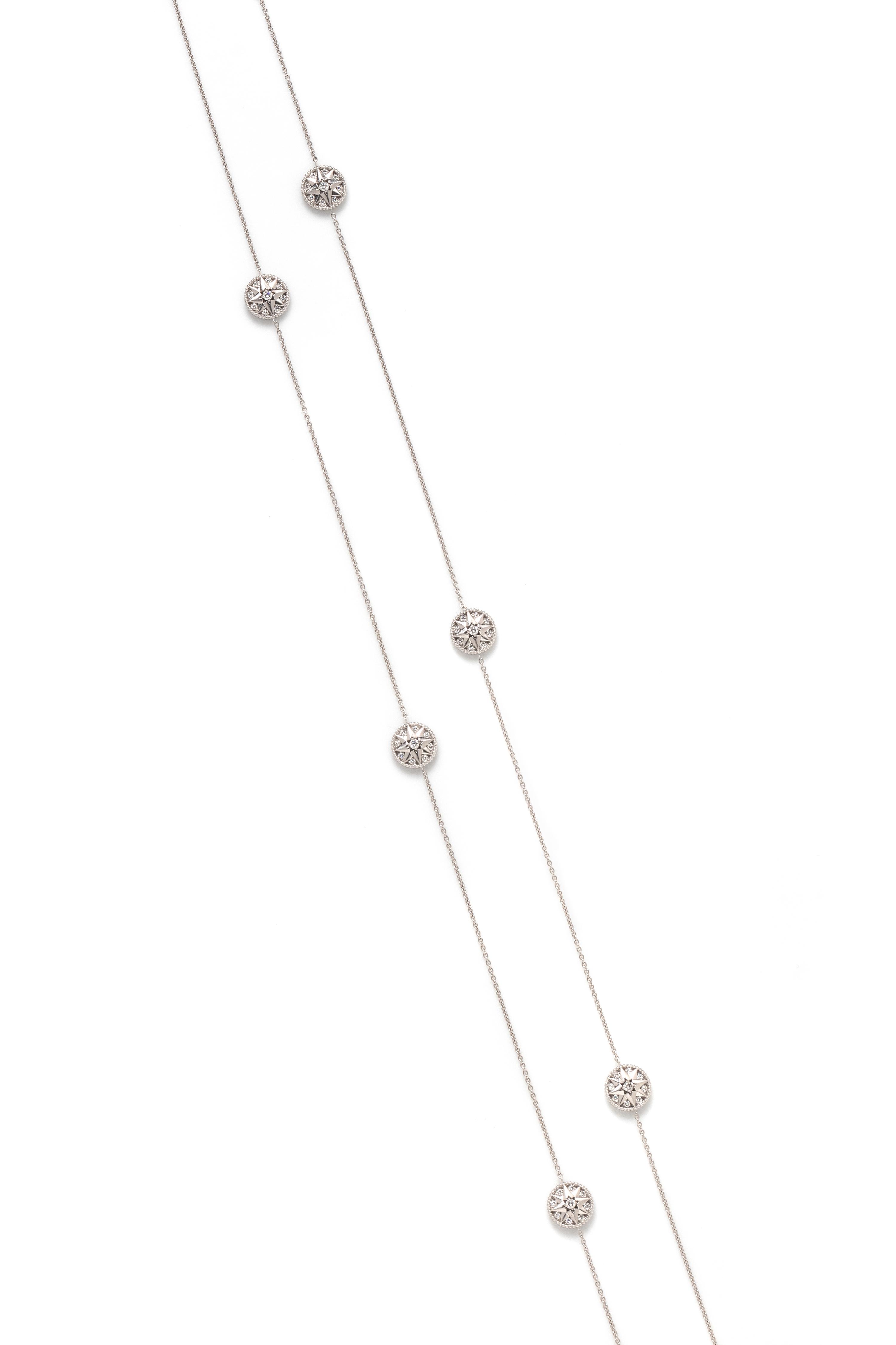 DIOR, FRENCH, PAIR OF DIAMOND 'ROSE DE VENTS' LONGCHAIN NECKLACES