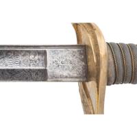 US Model 1852 Naval Officers Sword by Clauberg, Inscribed to Denny Hayes USN