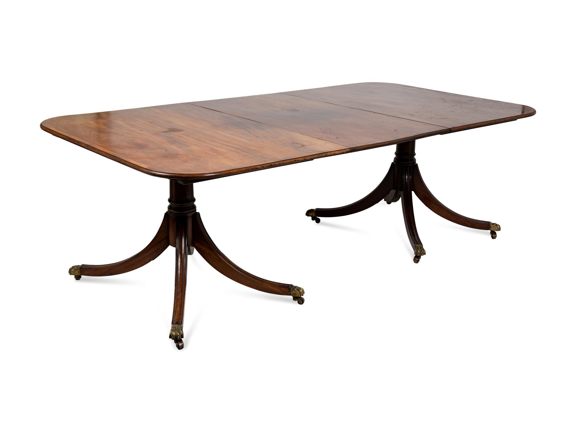 A George III Style Mahogany Two Pedestal Dining Table