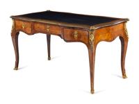 A Louis XV Style Gilt Bronze Mounted Bureau Plat
