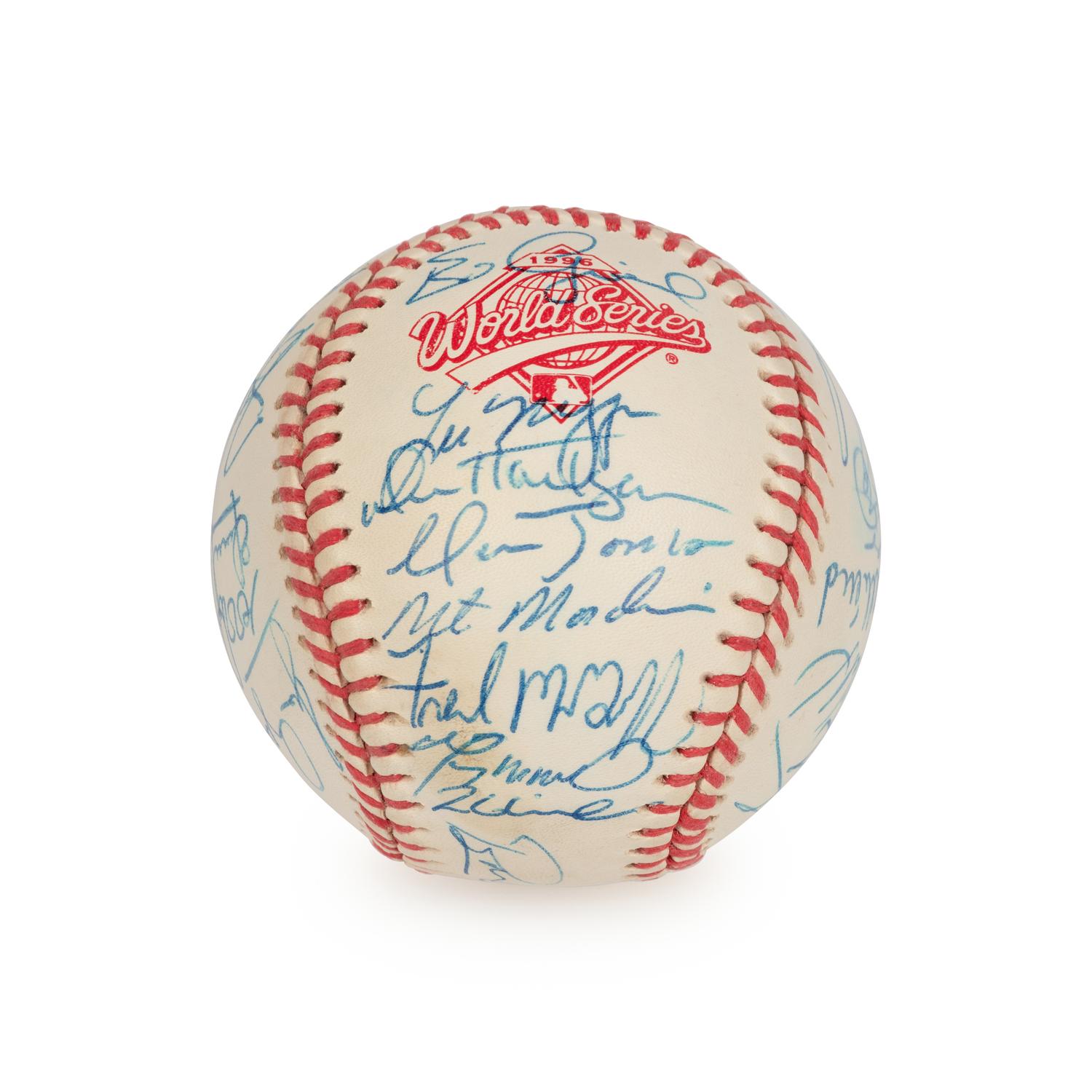 A 1995-96 Atlanta Braves Team Signed Autograph Baseball (Beckett Authentication Services)