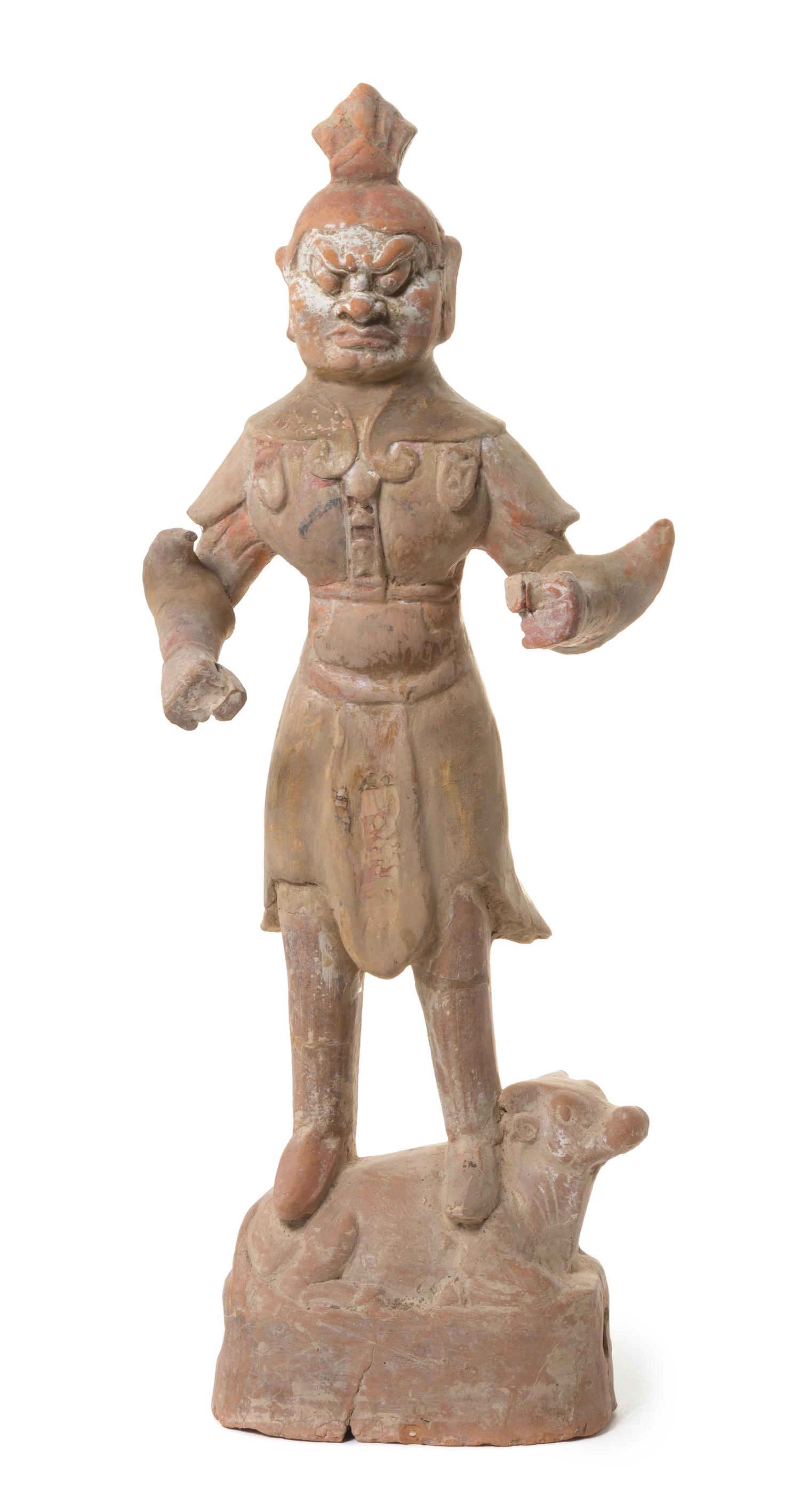 A Painted Pottery Figure of a Guardian — TANG DYNASTY