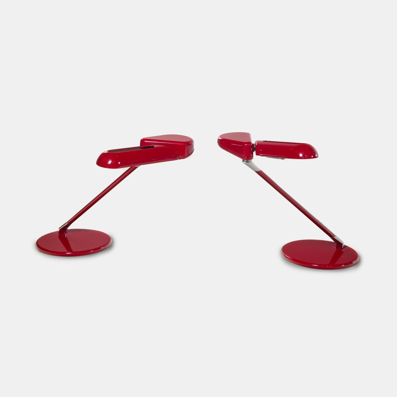 Pair of Ring Table Lamps, model A400, c. 1980 Arteluce, Italy