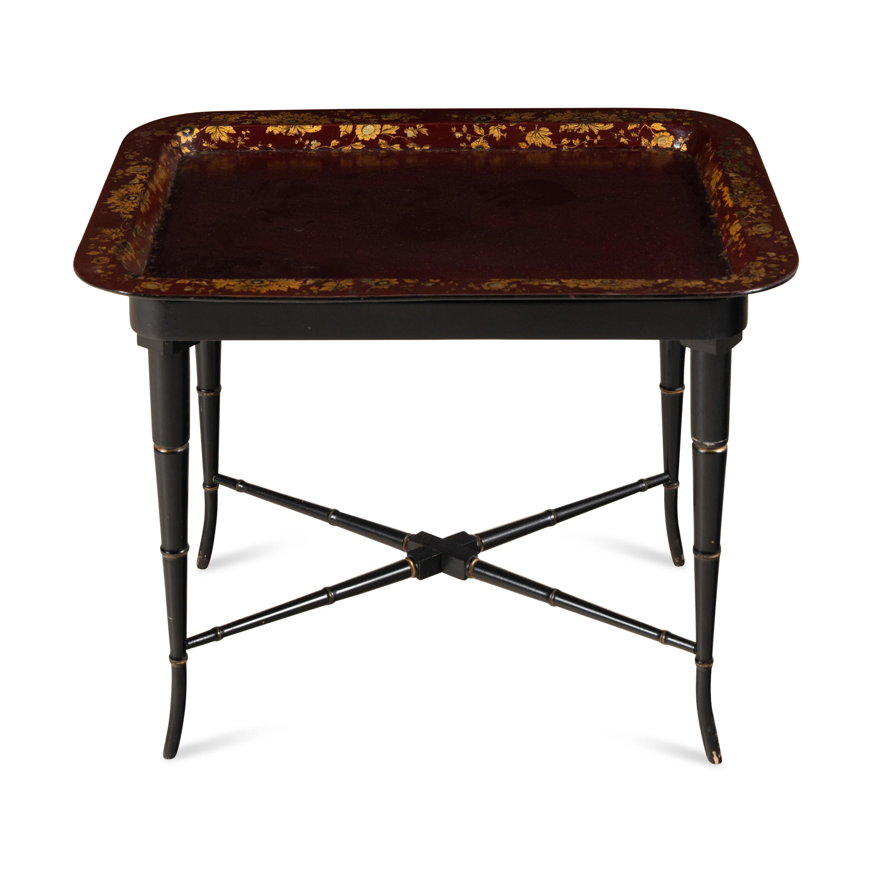 An English Papier Mache Tray Table