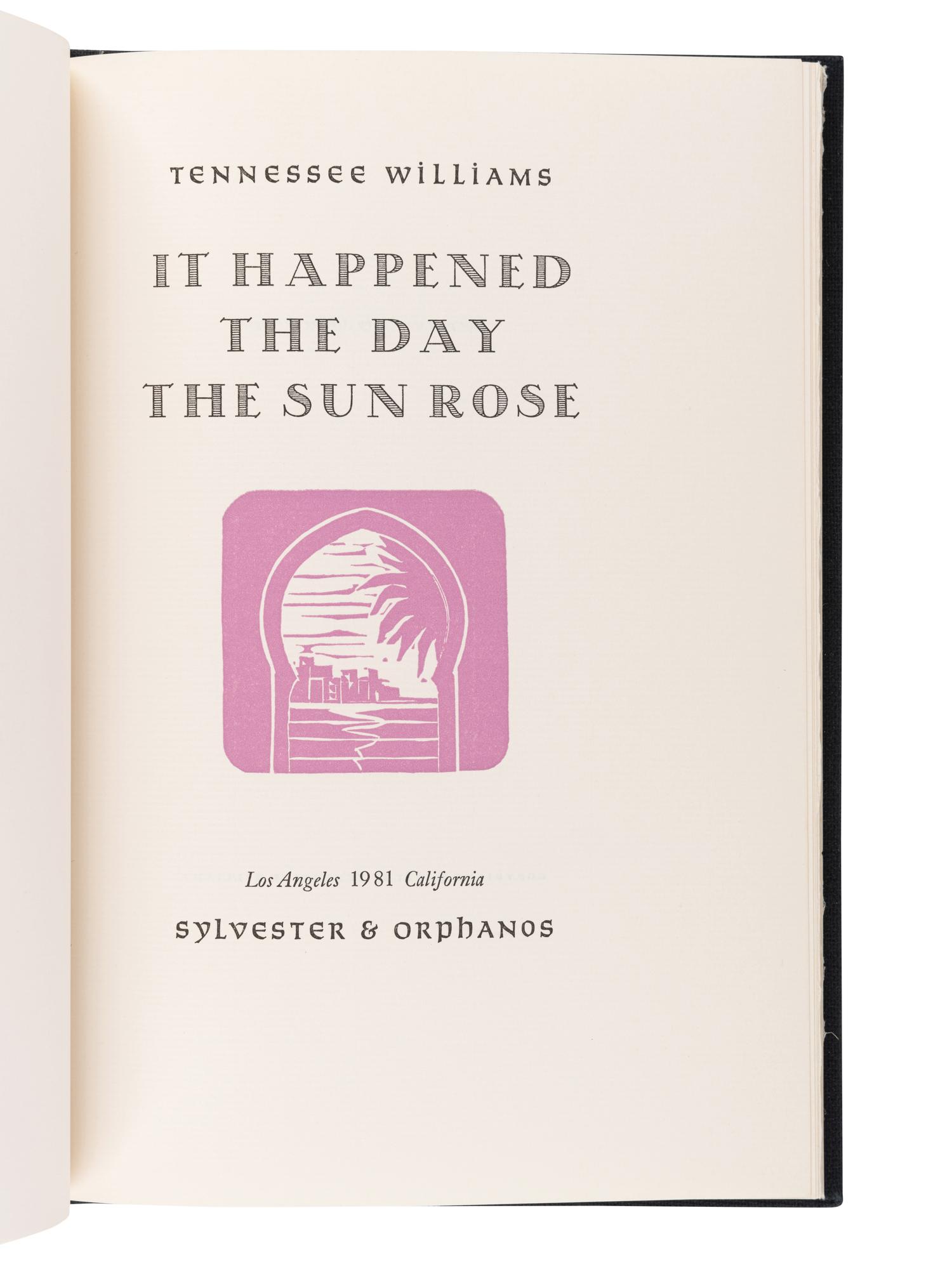 WILLIAMS, Tennessee (1911-1983). Moise and the World of Reason. New York: Simon & Schuster, 1975.