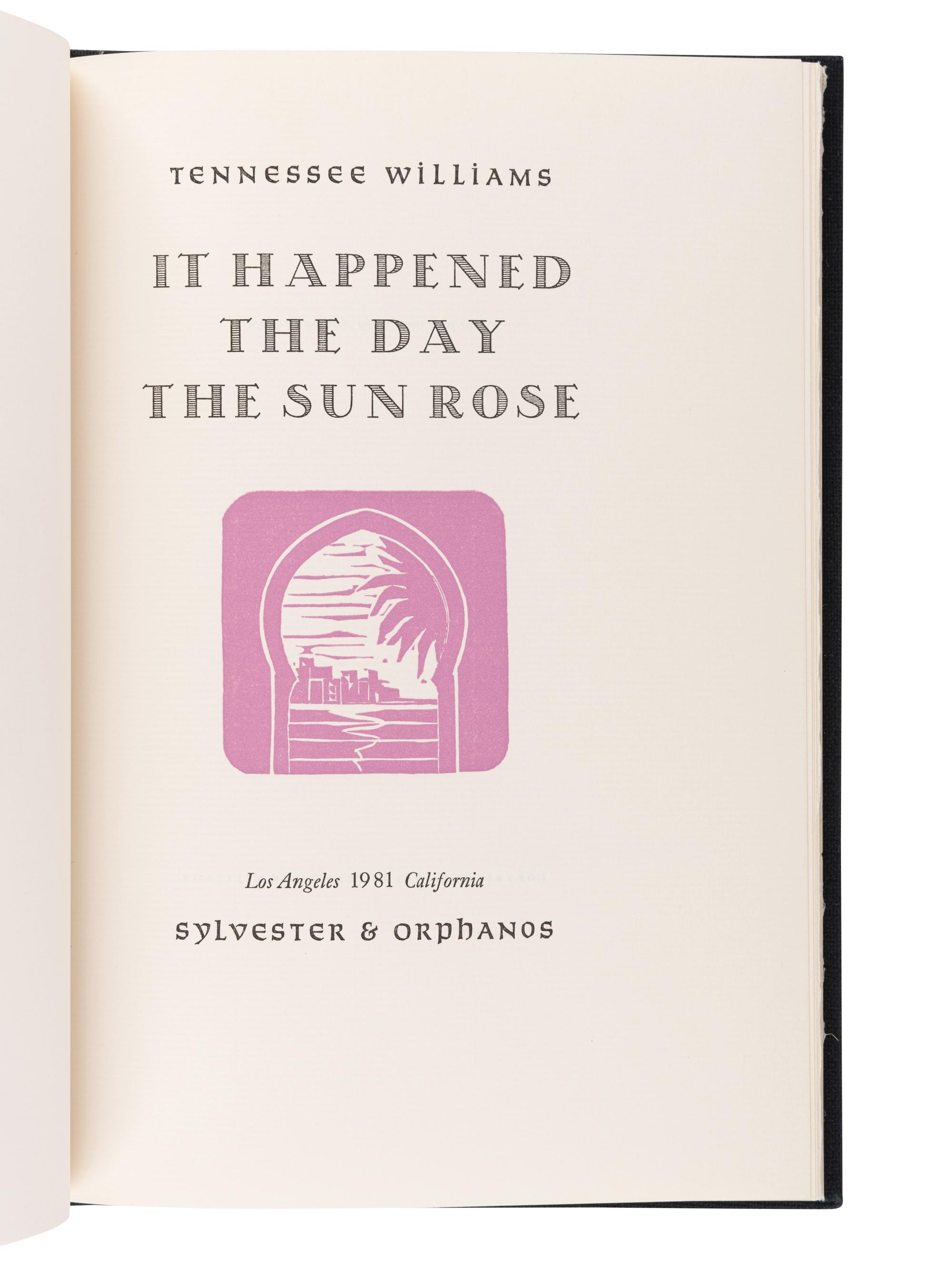 WILLIAMS, Tennessee (1911-1983). Moise and the World of Reason. New York: Simon & Schuster, 1975.