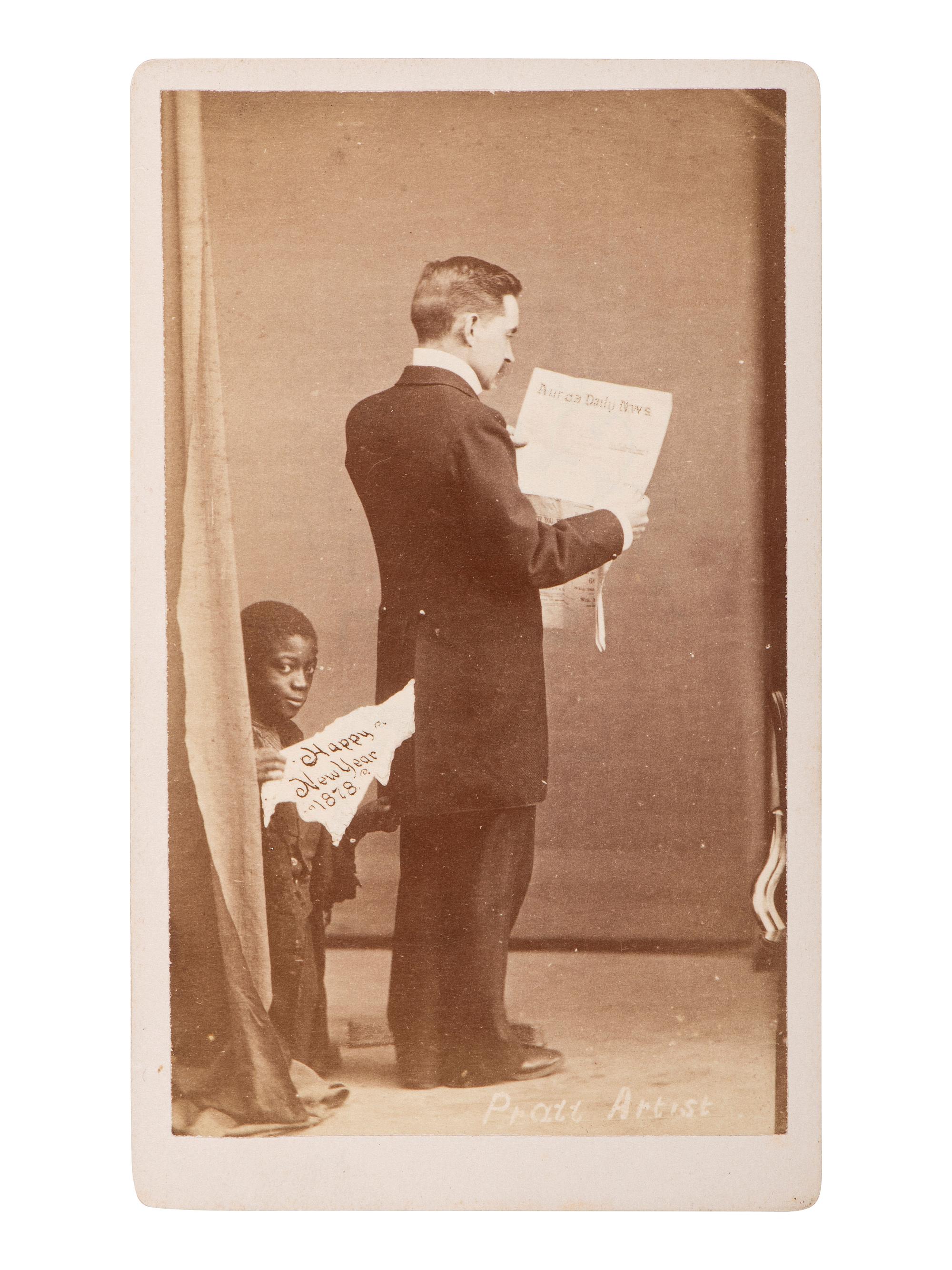 [AFRICAN AMERICANA - EARLY PHOTOGRAPHY]. Happy New Year 1878 . N.p.: Pratt, 1878.