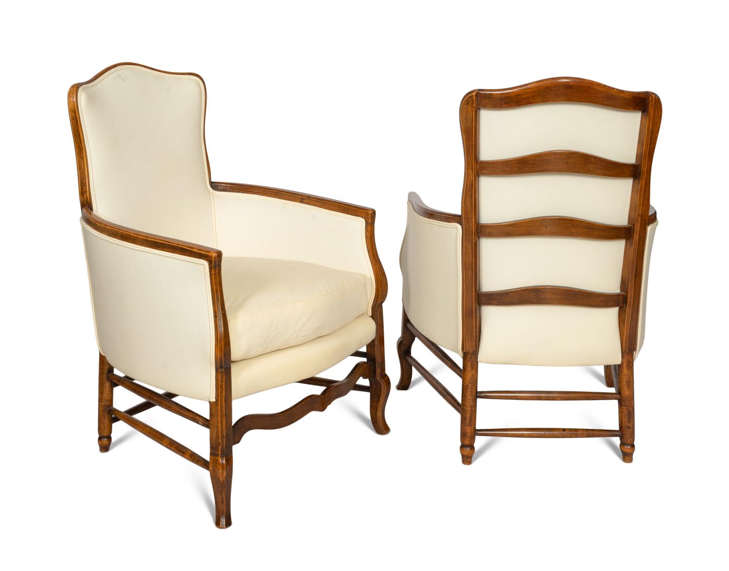 A Pair of Louis XV Provincial Beechwood Bergères