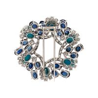 Bulgari, Sapphire, Turquoise, and Diamond Brooch