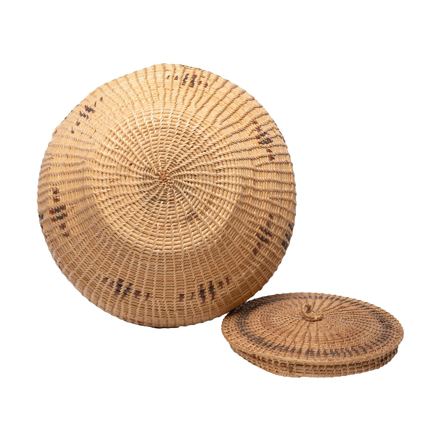 Paiute / Washoe Polychrome Lidded Basket