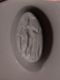 A Roman Agate and Silver Finger Ring with the Goddess Minerva
