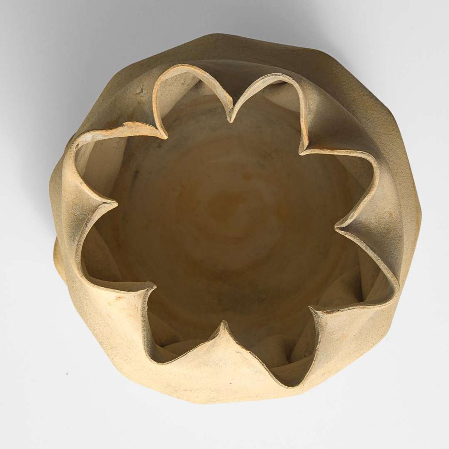 George Ohr (American, 1857-1918) Buff Bisque Vase with In-Body Twist, Biloxi, Mississippi, USA, circa 1898-1910