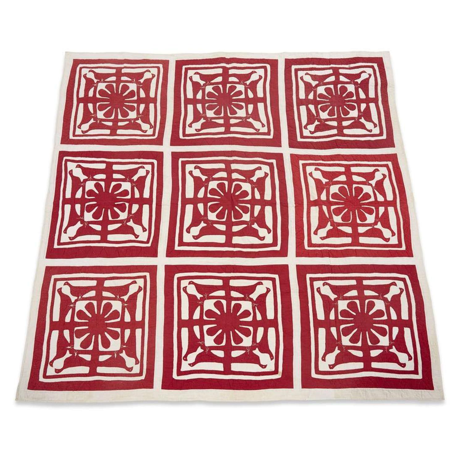 Appliquéd and embroidered quilt 20th century