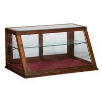 An Oak Frame Slant-Front Countertop Display Case