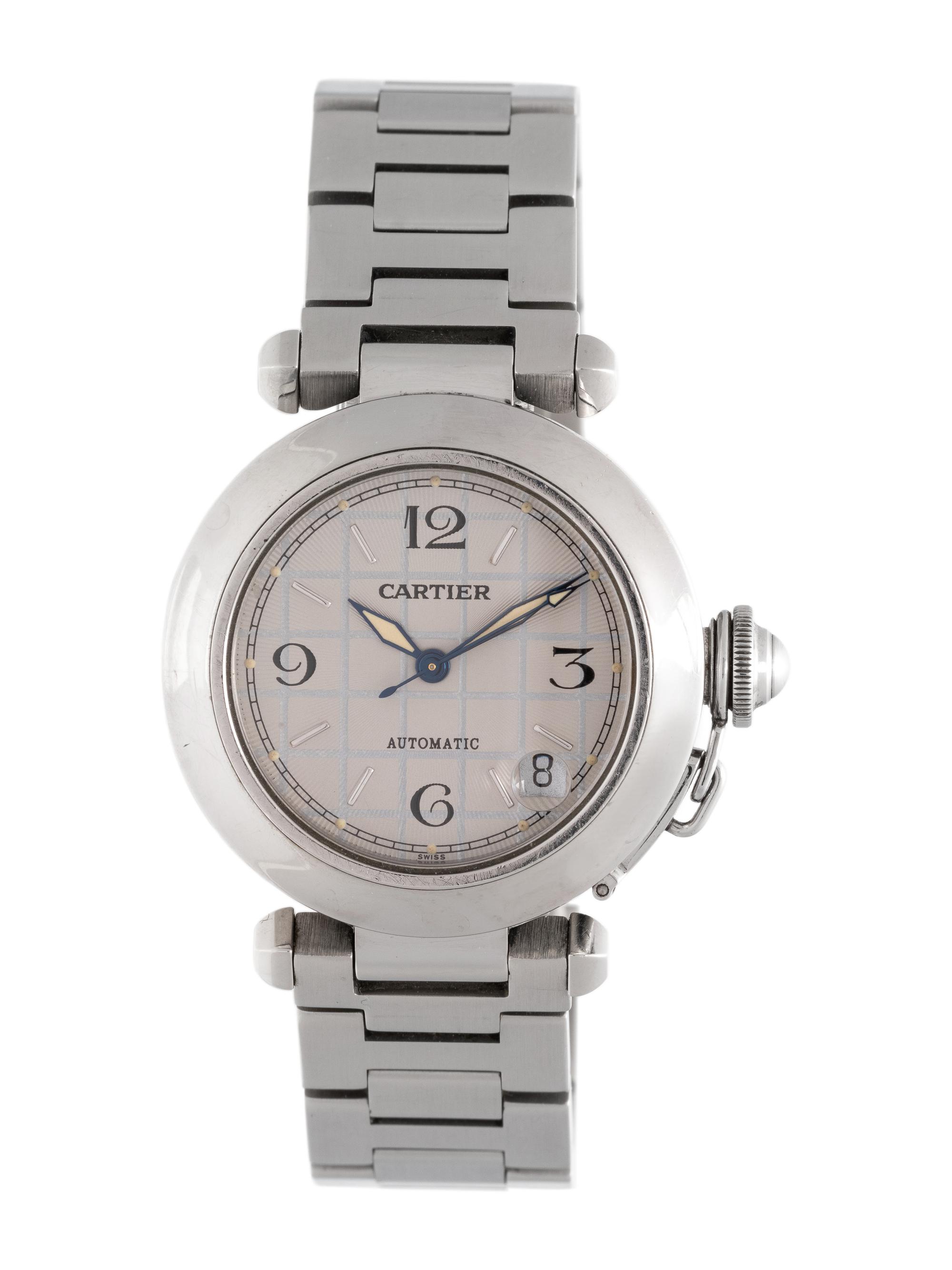 CARTIER, REF. 2324 STAINLESS STEEL 'PASHA' WRISTWATCH