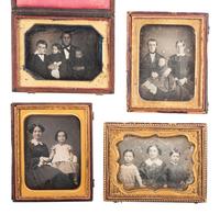 [EARLY PHOTOGRAPHY]. 18 daguerreotype portraits of parents with children, including: