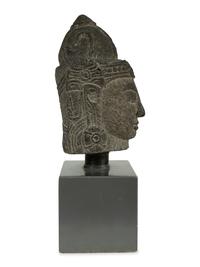 An Indian Carved Stone Head of Buddha — 19TH/20TH CENTURY