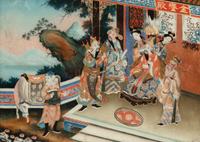 A Pair of Chinese Export Reverse Paintings on Glass