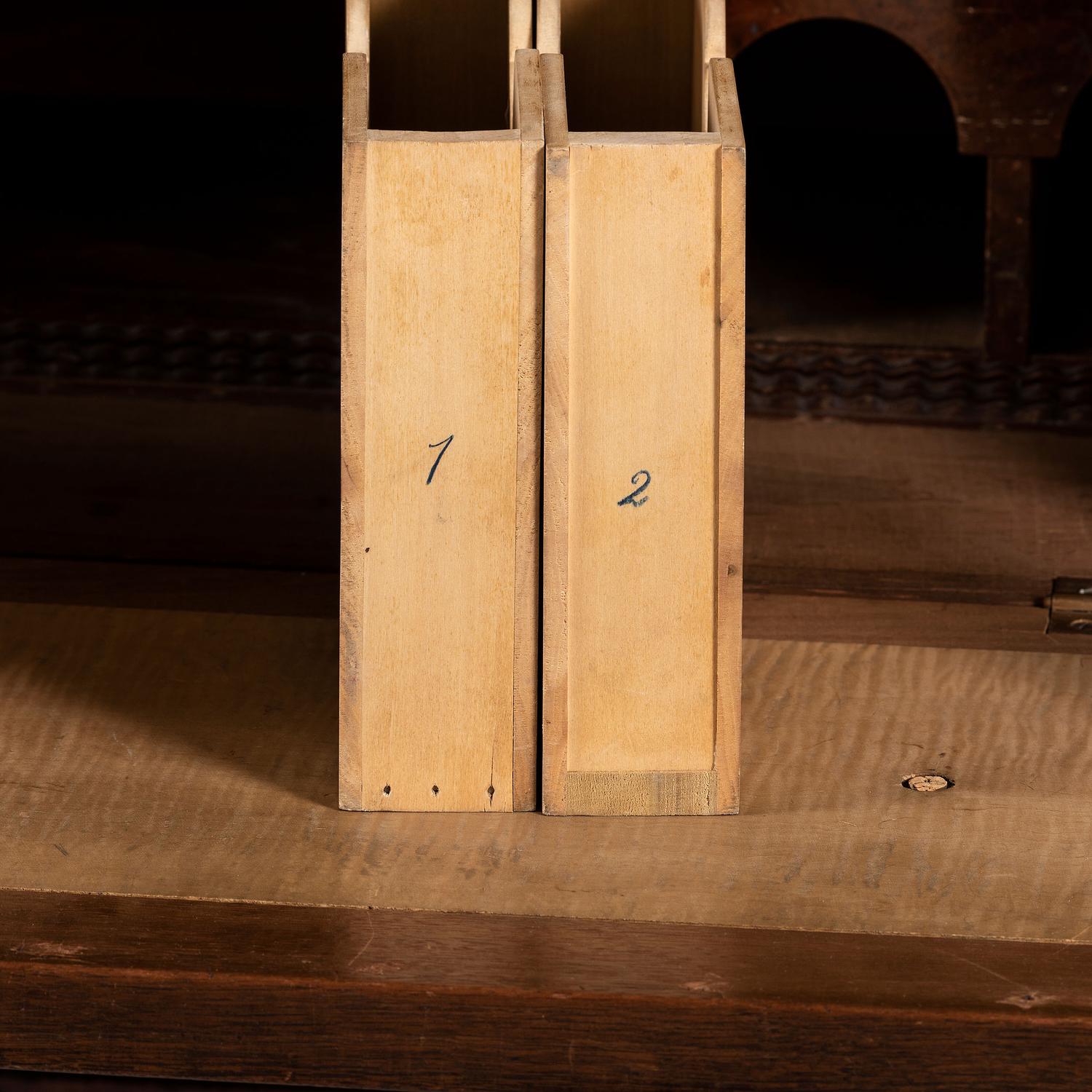 A Walnut and Curly Maple Desk and Bookcase by Jacob Werrey (1838-1893)