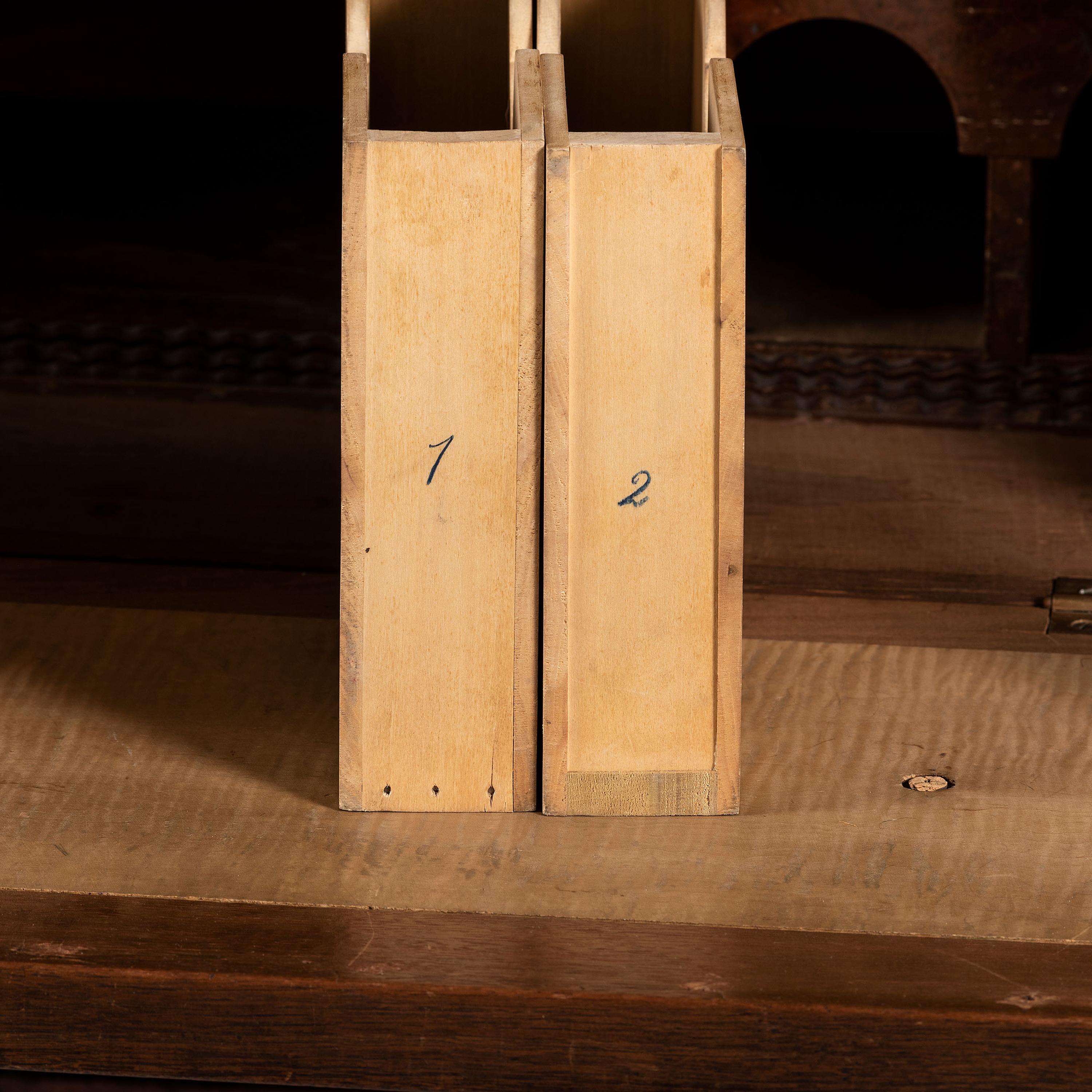 A Walnut and Curly Maple Desk and Bookcase by Jacob Werrey (1838-1893)
