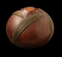 A Zulu Metal-Mounted Gourd Snuff Container