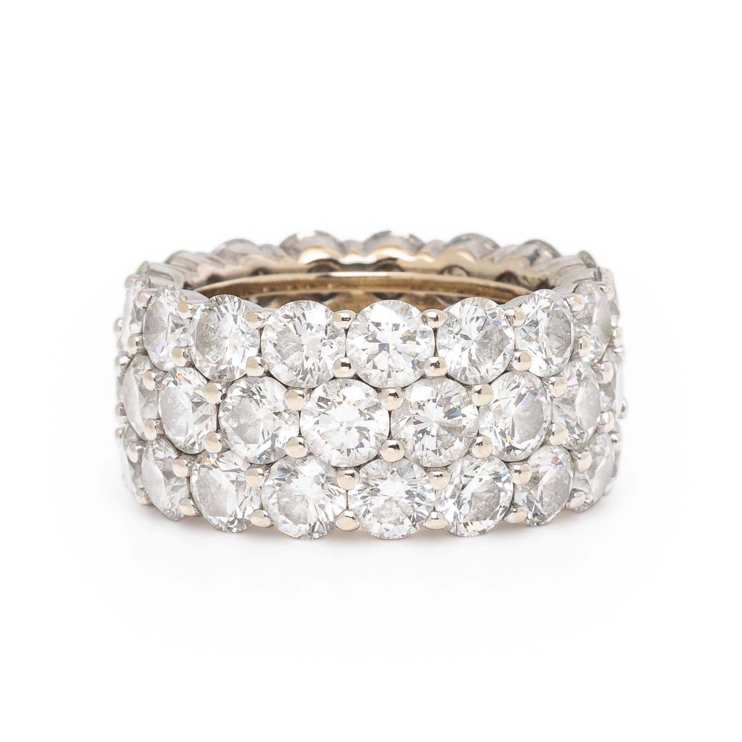 Three Row Diamond Eternity Band