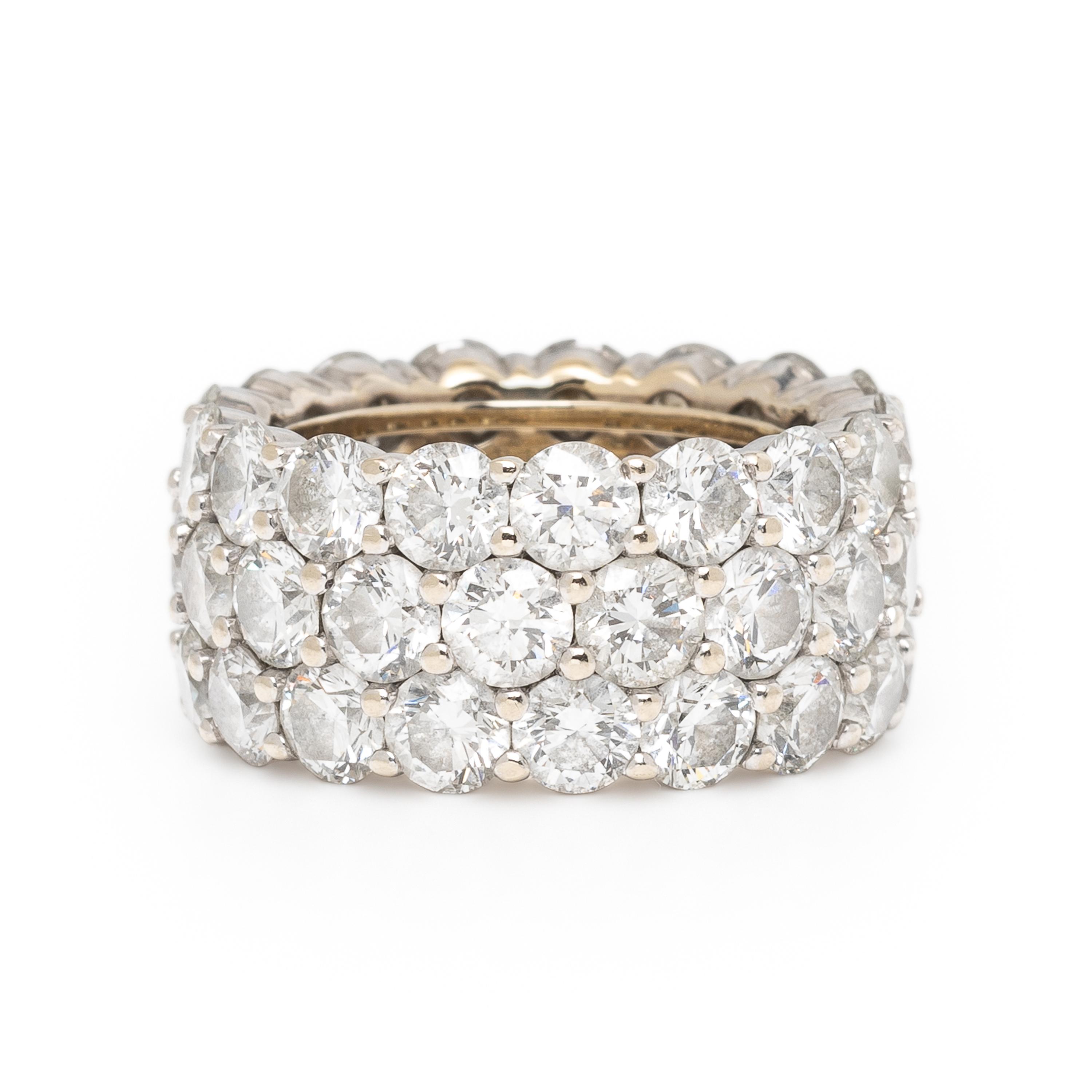 Three Row Diamond Eternity Band