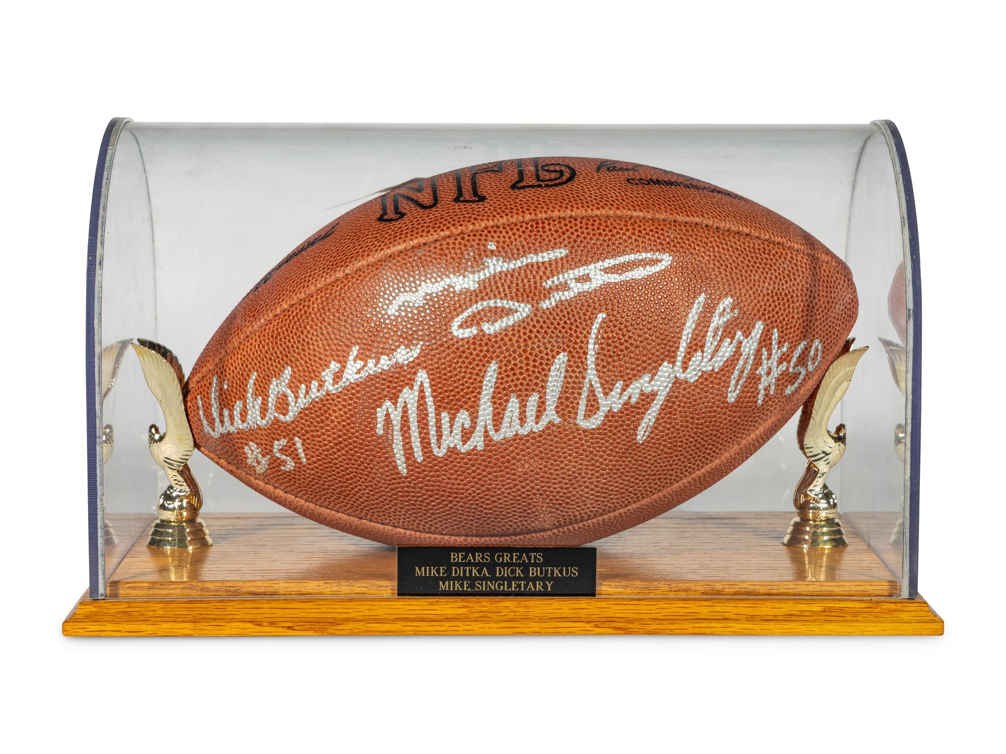 A Group of Chicago Bears Signed Autograph Footballs,