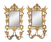 A Pair of Brass Girandole Mirrors