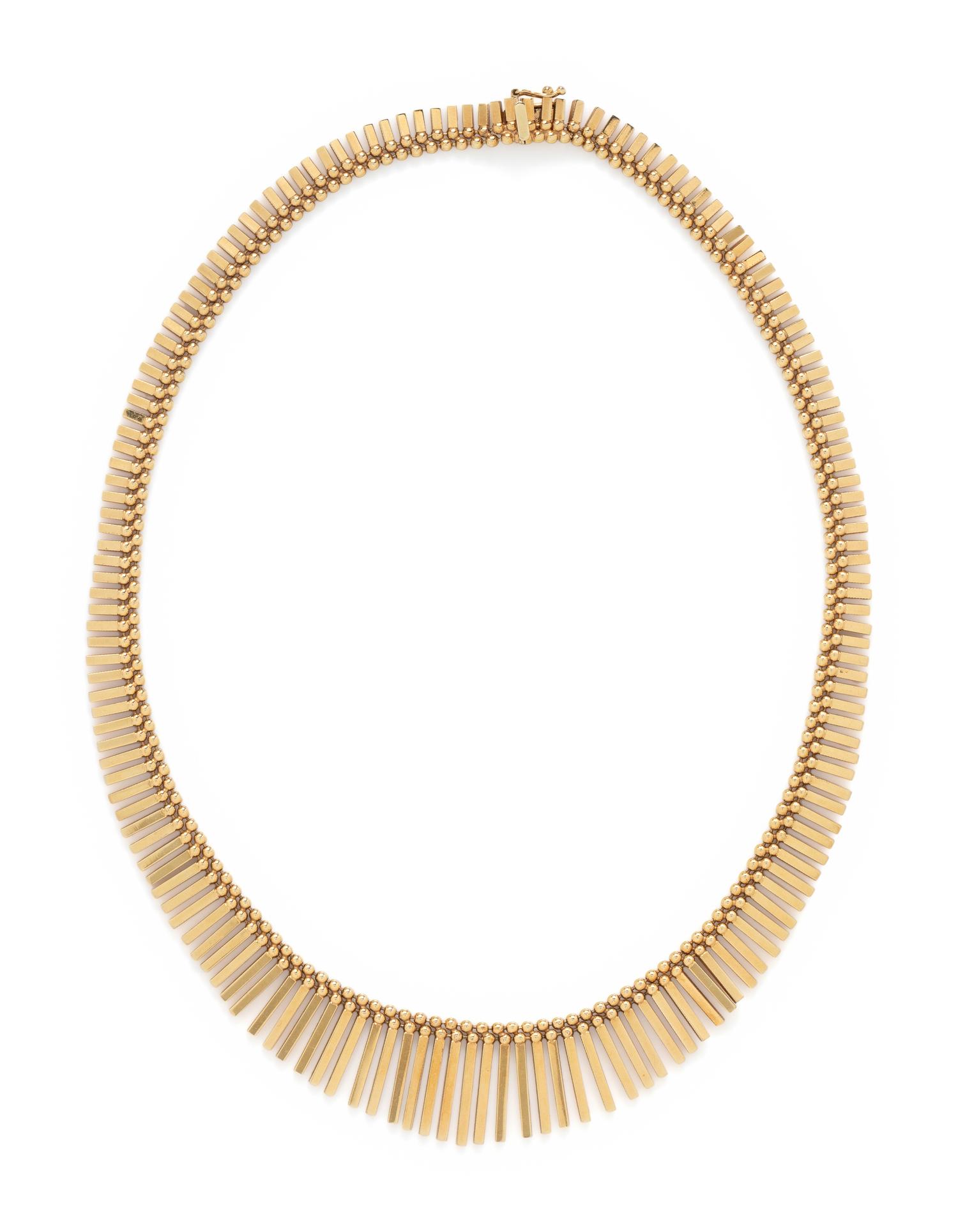 YELLOW GOLD FRINGE NECKLACE