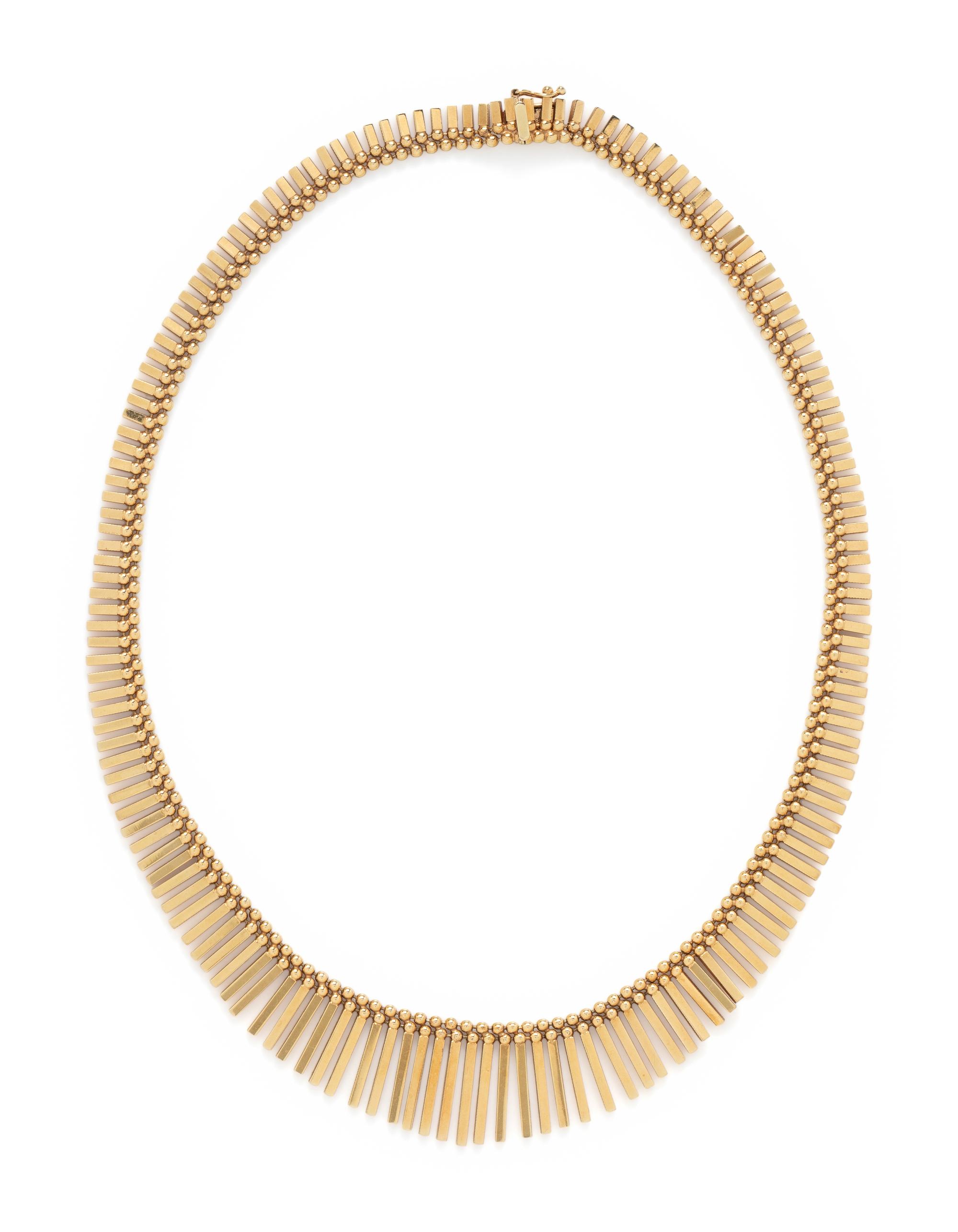 YELLOW GOLD FRINGE NECKLACE